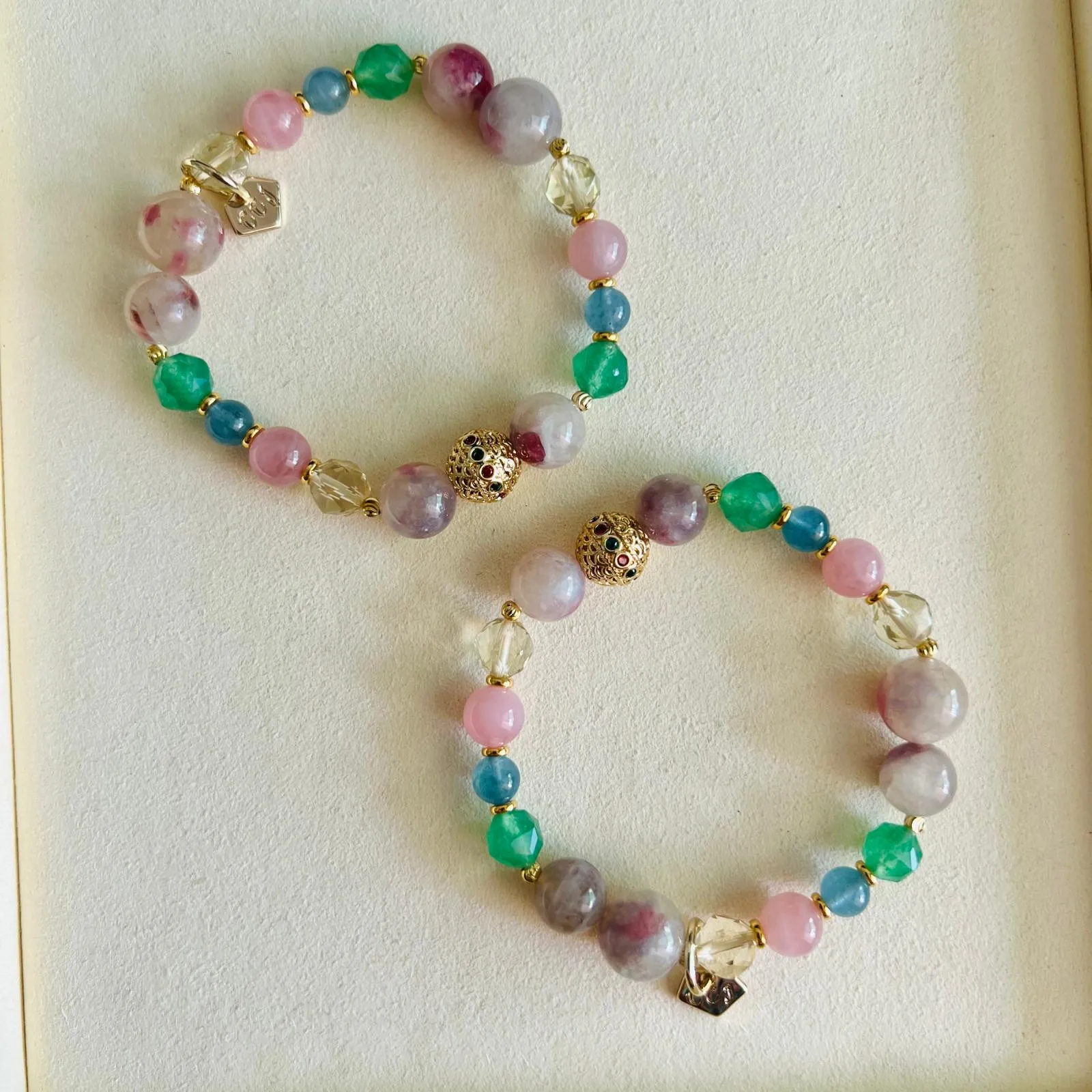 Rubellite In Lepidolite Rainbow Bracelet