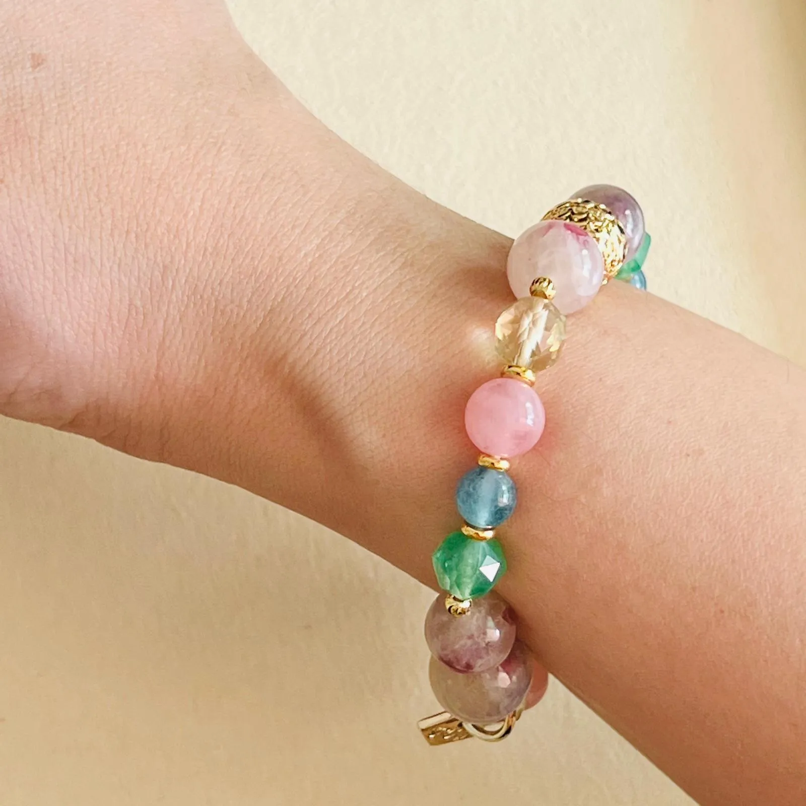 Rubellite In Lepidolite Rainbow Bracelet