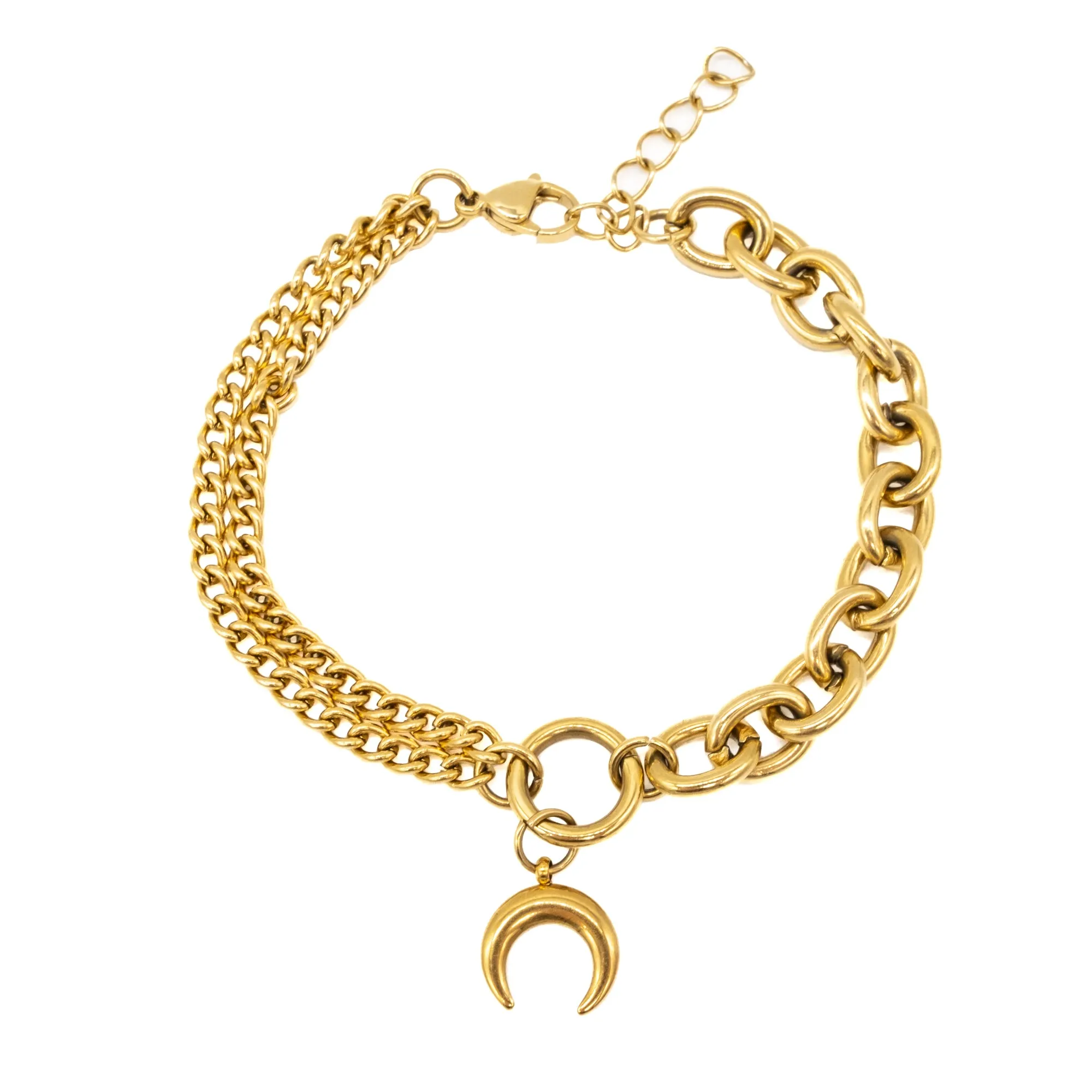 Selene Gold Crescent Moon Bracelet