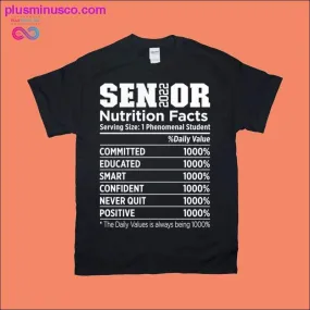 Senior 2022 Nutrition Facts T-Shirts, Class of 2022 gift, 2022 graduates, graduation 2022, senior class of 2022