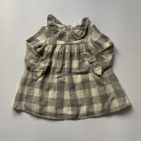 Tartine et Chocolat Grey And Cream Check Dress: 12 Months