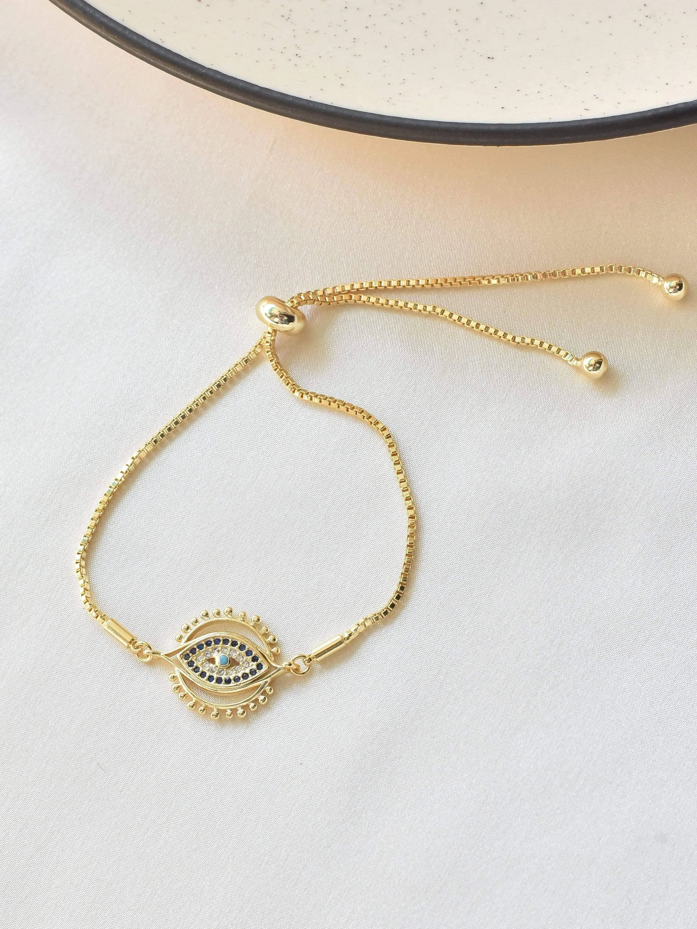 Tribal Gold Plated Evil Eye Bracelet