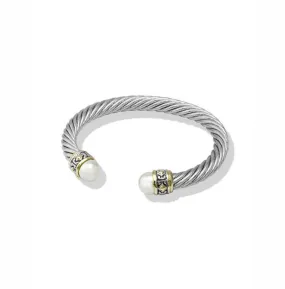 White Pearl Plain Rope Bracelet by John Medeiros