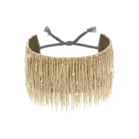 Wide Gold Fringe Cuff